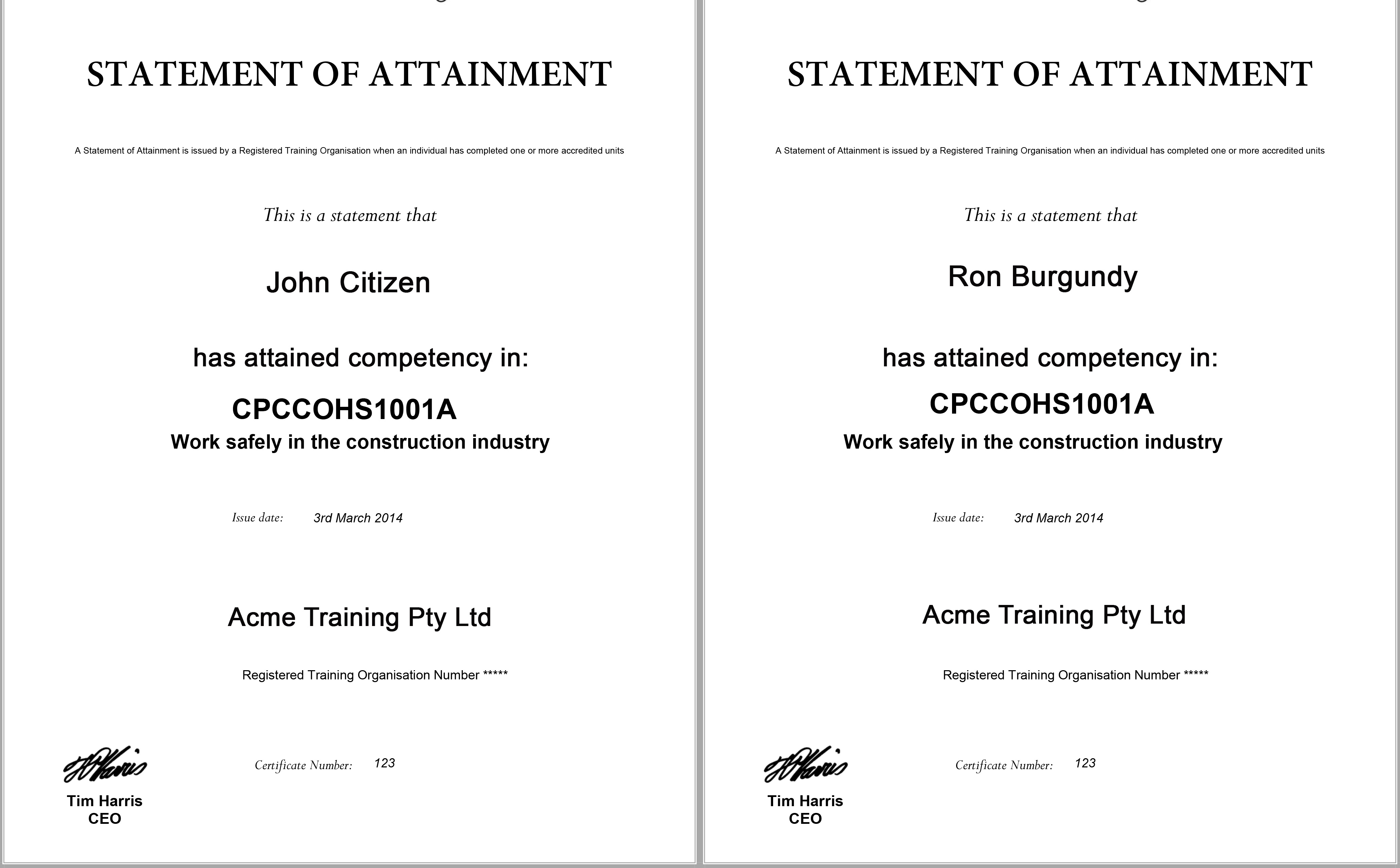 certificate