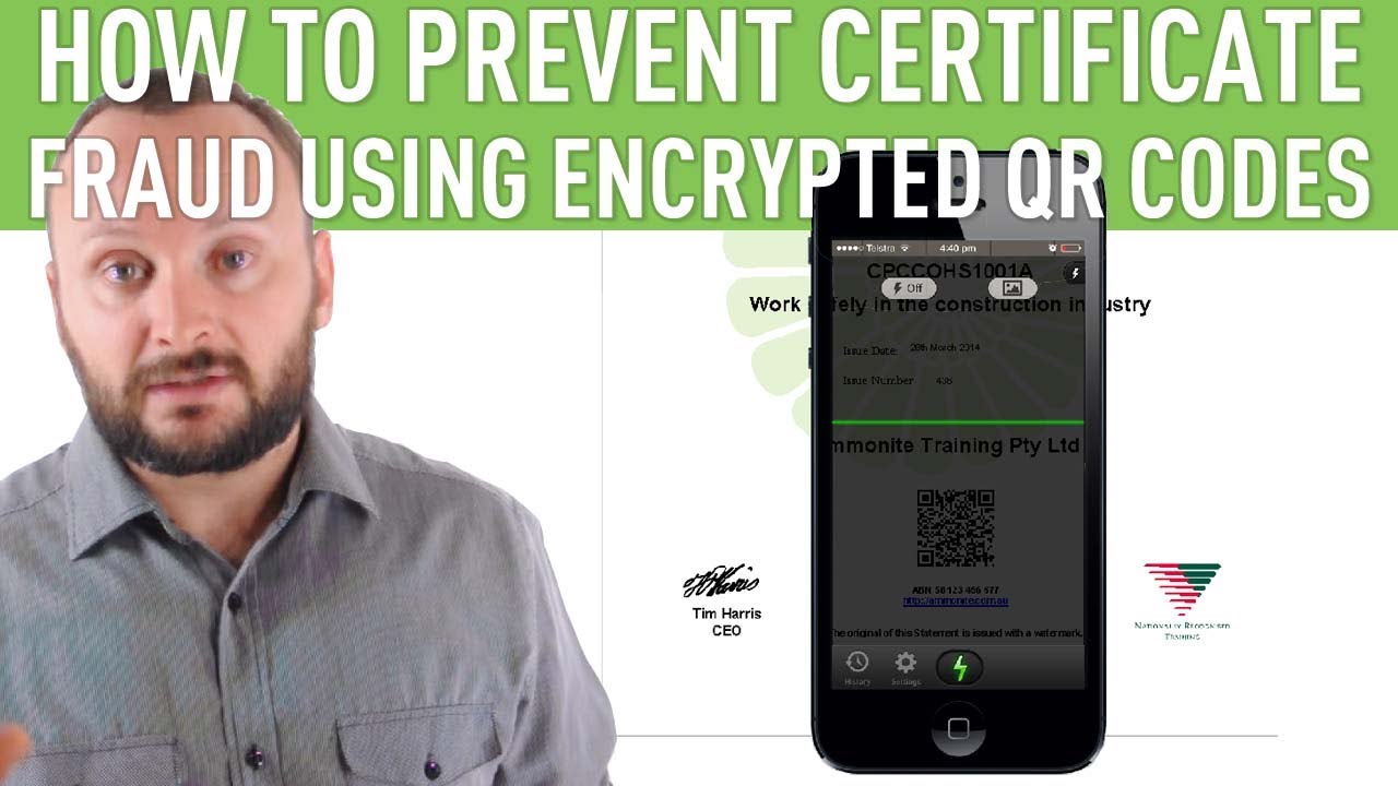 phone showing QR code